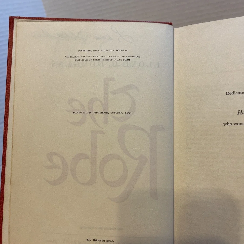 The Robe by Douglas First Edition‎ Collectible Vintage Novel 1953